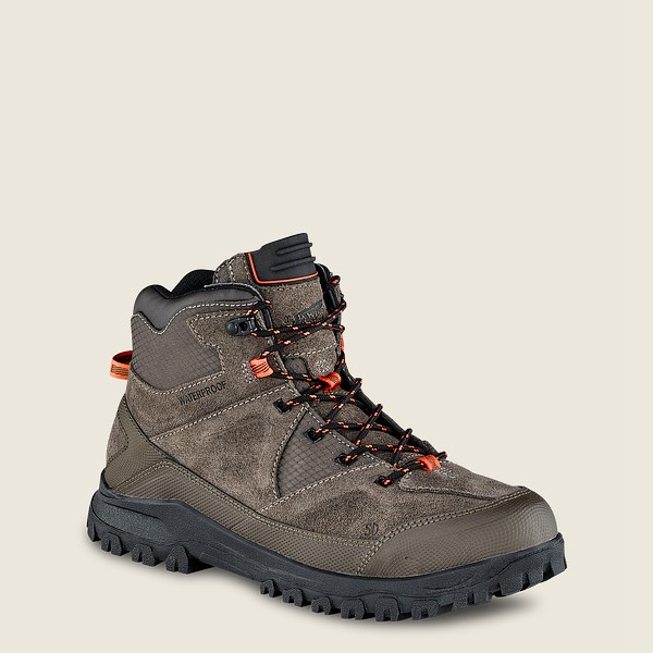 Mens Red Wing Trbo - 5-inch Waterproof Soft Toe - Hiking Boots Grey Brown - YRC638270